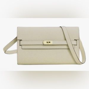 White/ivory crossbody leather bag